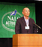 定期総会での汐川代表
