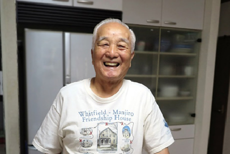万次郎記念館のTシャツで(2017年6月)