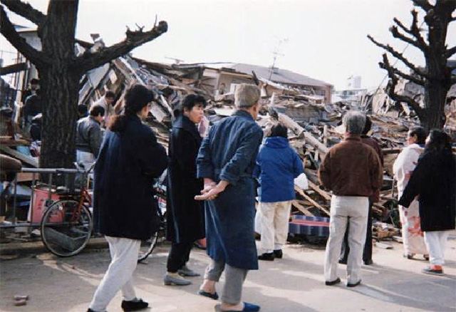 阪神大震災当時の被災地