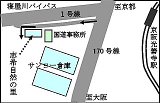 「志希自然の里」の地図