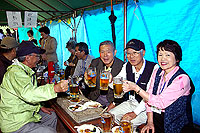 会長と一緒に乾杯!