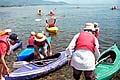 カヌーに乗ってびわこ湖西拠点との交流